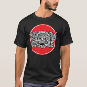 Fledermausähnliche Balinesische Masken Gravur T-Shirt