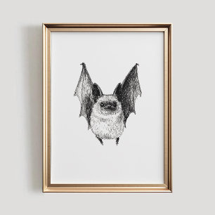 Fledermausdruck, Halloween-Druckbare Wandkunst, Sü Poster