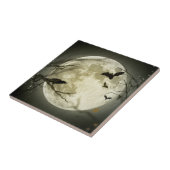 Fledermäuse am Mond zu Halloween Fliese (Seite)