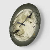 Fledermäuse am Mond zu Halloween Große Wanduhr (Winkel)