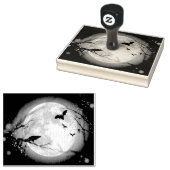 Fledermäuse am Mond zu Halloween Gummistempel (Stempel)