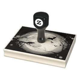 Fledermäuse am Mond zu Halloween Gummistempel
