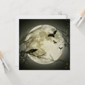 Fledermäuse am Mond zu Halloween Karte (Vorderseite/Rückseite Beispiel)