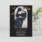 Fledermäuse Arch Foto Halloween Hochzeit Save the  Date (Stehend Vorderseite)