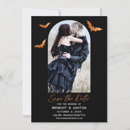 Fledermäuse Arch Foto Halloween Hochzeit Save the  Save The Date (Vorderseite)