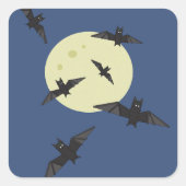 Fledermäuse auf dem Mond Quadratischer Aufkleber (Vorderseite)