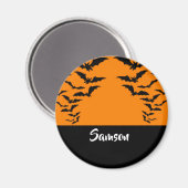 Fledermäuse auf Orange Magnet (Vorderseite/Rückseite)
