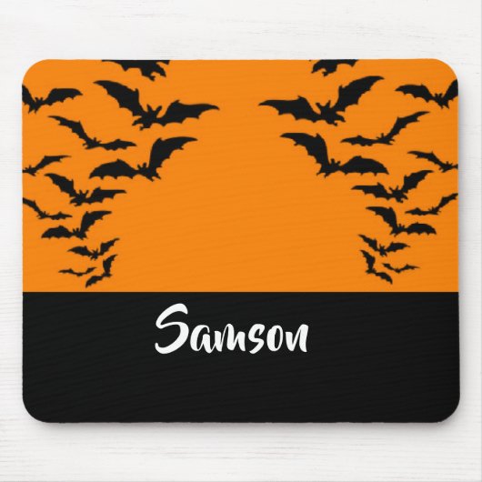 Fledermäuse auf Orange Mousepad (Vorne)