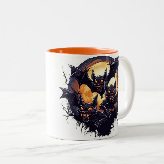 Fledermäuse aus einer Höhle Zweifarbige Tasse (VorderseiteRechts)