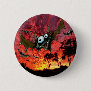 Fledermäuse bei Sonnenuntergang Button