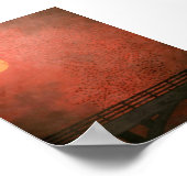 Fledermäuse bei Sonnenuntergang Poster (Ecke)