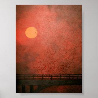 Fledermäuse bei Sonnenuntergang Poster
