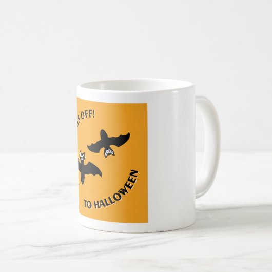 Fledermäuse bis Halloween-Orange-Platz Kaffeetasse (VorderseiteRechts)