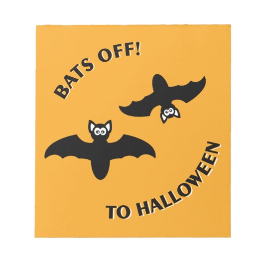Fledermäuse bis Halloween-Orange-Platz Notizblock (Vorderseite)
