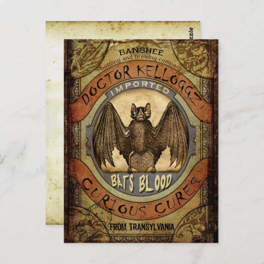 Fledermäuse Blut Postkarte (Vorne/Hinten)