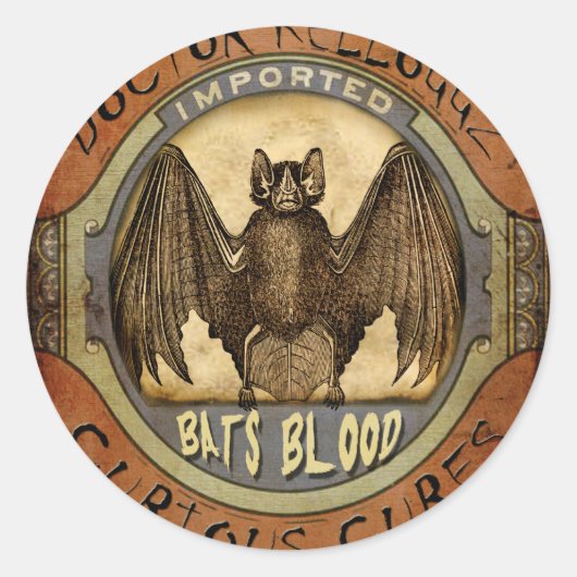 Fledermäuse Blut Runder Aufkleber (Vorderseite)