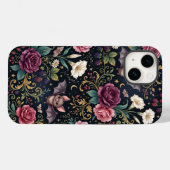 Fledermäuse, die durch Rosen fliegen, Gothic-iPhon Case-Mate iPhone Hülle (Rückseite (Horizontal))