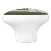 Fledermäuse fliegen Crow sitzt vor Halloween Vollm Keramikknauf (Seitenansicht)