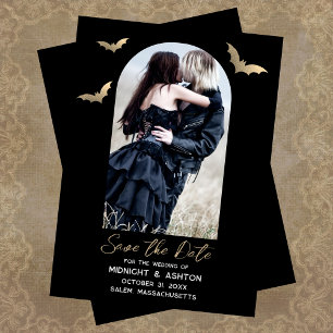 Fledermäuse Foto Halloween Hochzeit Save the Date