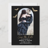 Fledermäuse Foto Halloween Hochzeit Save the Date (Vorderseite)