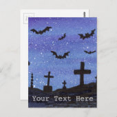 Fledermäuse Friedhof Postkarte (Vorne/Hinten)