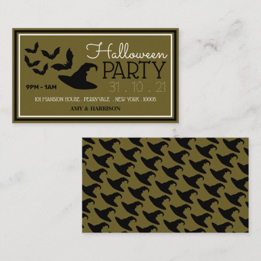 Fledermäuse, Halloween-Party Einladung (Vorne/Hinten)