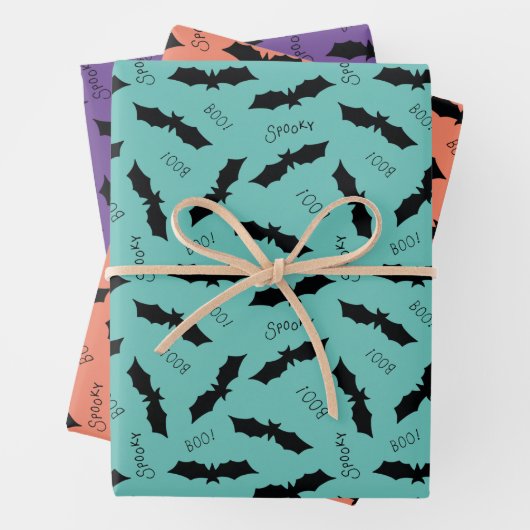 Fledermäuse Halloween-Party Geschenkpapier Set (Beispiel)
