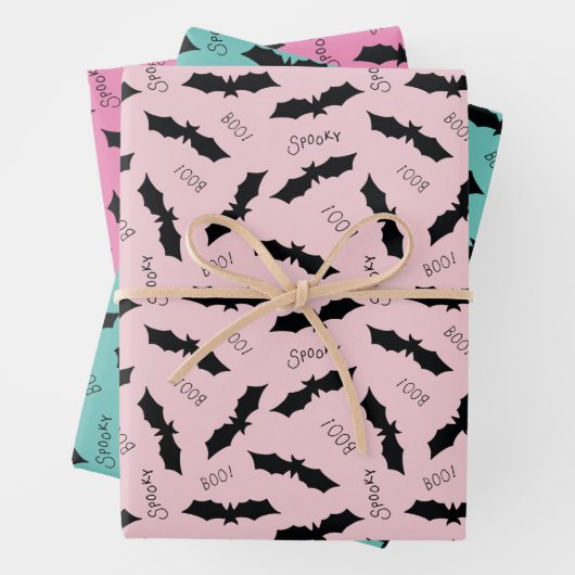 Fledermäuse Halloween-Party Geschenkpapier Set (Beispiel)