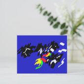 Fledermäuse Herbst Postkarte (Stehend Vorderseite)