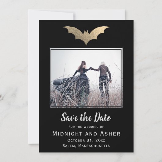 Fledermäuse Hochzeit retten Datum Save The Date (Vorderseite)