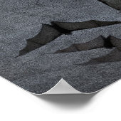 Fledermäuse im dunklen wolkigen Himmel Poster (Ecke)