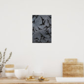 Fledermäuse im dunklen wolkigen Himmel Poster (Küche)