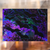 Fledermäuse im Flugnebel Lila Fensteraufkleber (Blatt 2)