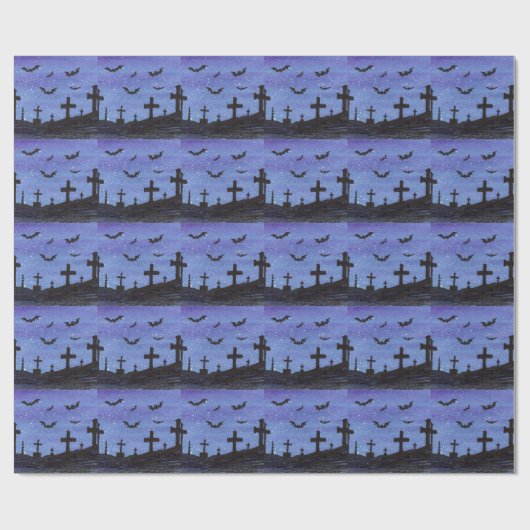 Fledermäuse im Friedhof Geschenkpapier (Flach)