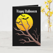 Fledermäuse im Mondlicht 5" x 7" Faltkarte Karte (Gelbe Blume)