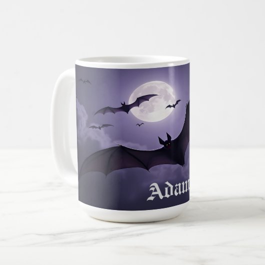Fledermäuse in einer Spuk Nacht Kaffeetasse (Vorderseite Links)