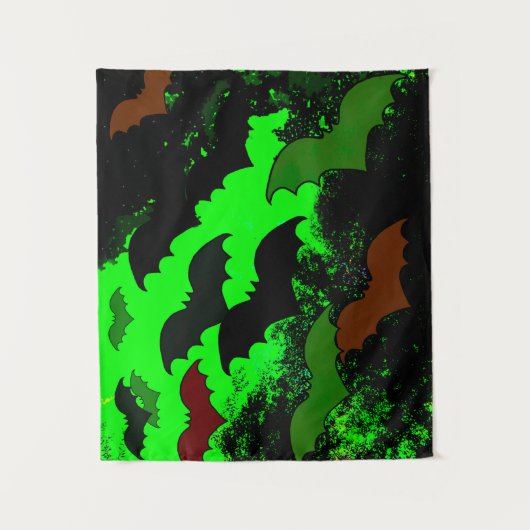 Fledermäuse in Fliegengrün Wandteppich (Vorderseite)