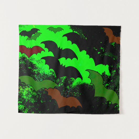 Fledermäuse in Fliegengrün Wandteppich (Vorderseite (Horizontal))