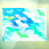 Fledermäuse in Flug Pastellblau Fensteraufkleber (Blatt 3)