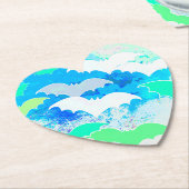 Fledermäuse in Flug Pastellblau Untersetzer (angewinkelt)