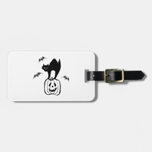 Fledermäuse Katze Kürbis Halloween Gepäckanhänger