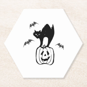 Fledermäuse Katze Kürbis Halloween Untersetzer