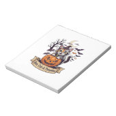 Fledermäuse Katzen Kürbisse Halloween Hexe Katze G Notizblock (Rotiert)