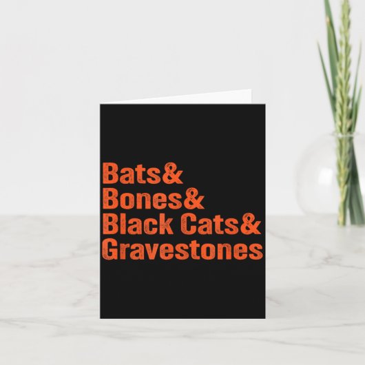 Fledermäuse Knochen Schwarze Katzen Grabsteine Hal Karte (Vorderseite)