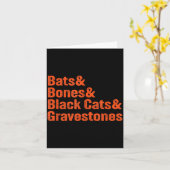 Fledermäuse Knochen Schwarze Katzen Grabsteine Hal Karte (Gelbe Blume)