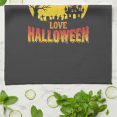 Fledermäuse lieben Halloween-Spookschloss-Design_ Geschirrtuch (Gefaltet)