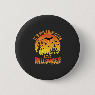 Fledermäuse lieben Halloween Spukschloss Design_ Button