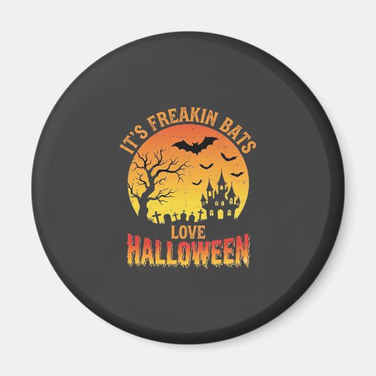 Fledermäuse lieben Halloween Spukschloss Design_ Magnet (Vorne)