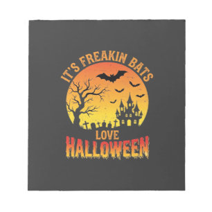 Fledermäuse lieben Halloween Spukschloss Design_ Notizblock