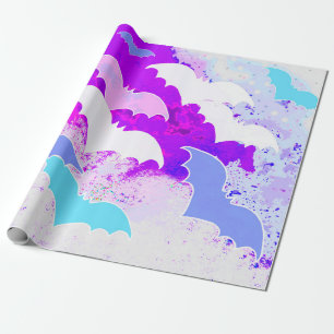 Fledermäuse Lila Geschenkpapier